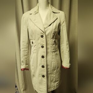 J. Jill Cream Button-Up Trench Coat
